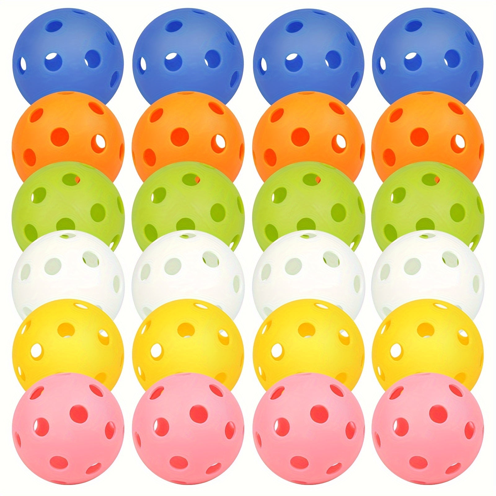 Amoswiz Indoor Pickleball Balls – 24 Pack, 6 Colours