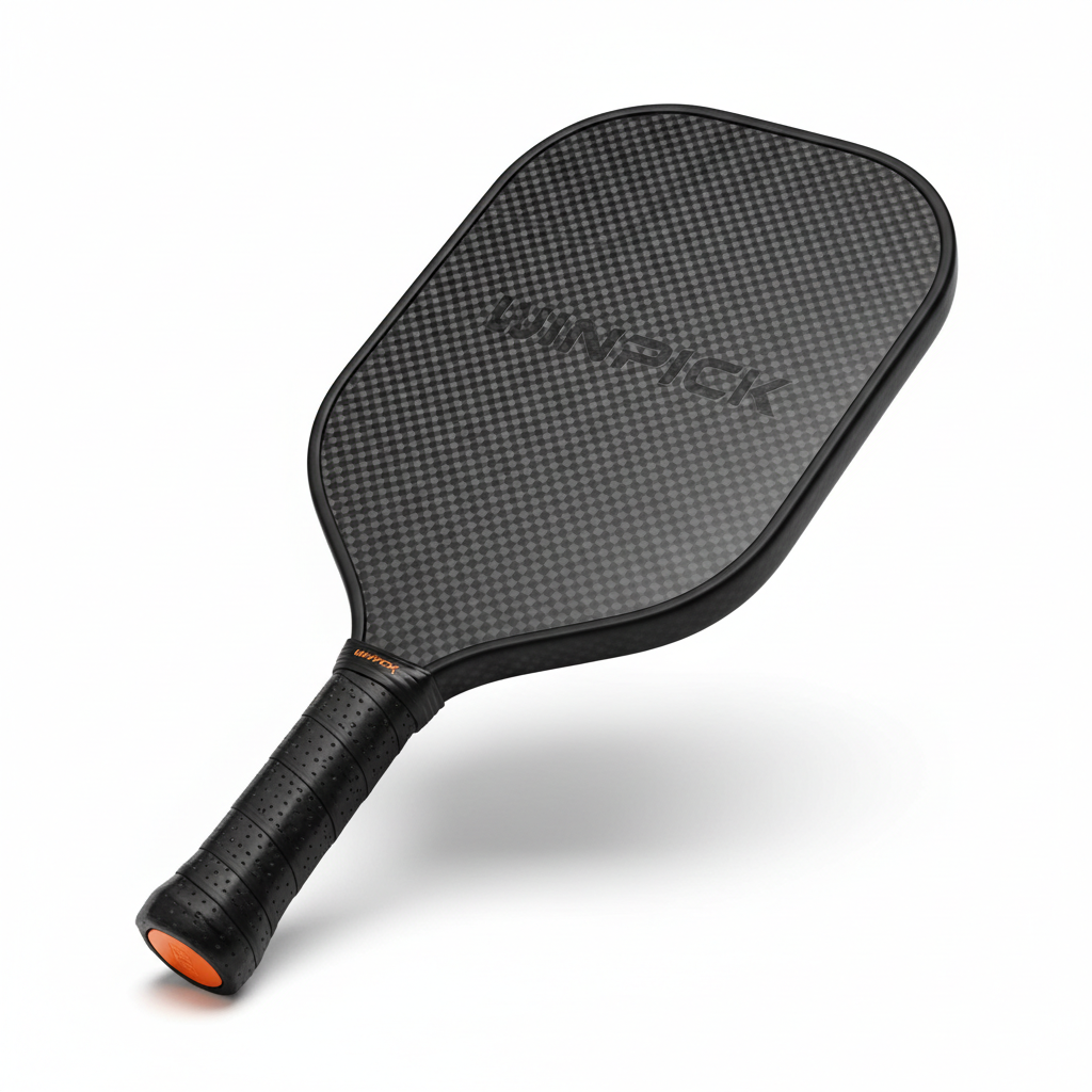 WINPICK raw carbon fiber pickleball paddle with non-slip grip